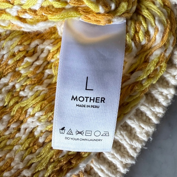 NWT MOTHER The Itsy Crochet Sweater Women’s Large All The Angles Gold Boho Luxe - Picture 7 of 12